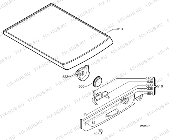 Взрыв-схема посудомоечной машины Zanussi DA6341 - Схема узла Command panel 037